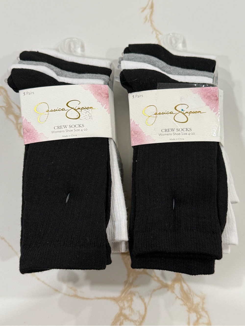 Jessica Simpson Black & White Women's Crew Sock Pack
